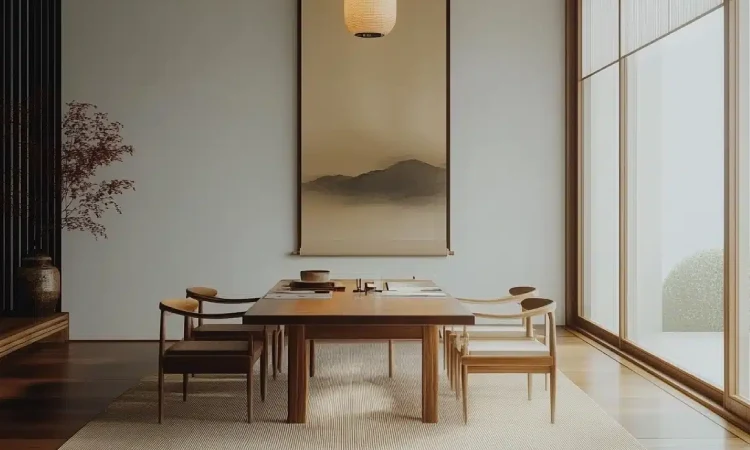 Ruang makan ala japandi, Sumber: ahouseinthehills.com
