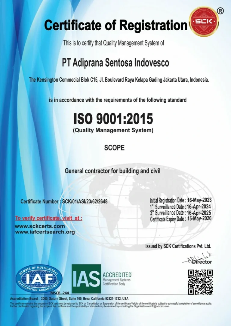 Sertifikat ISO 9001 2015, sumber: doc pribadi